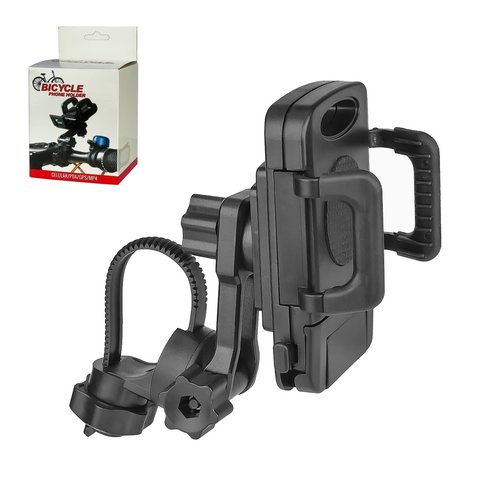 Держатель 358, с поворотным механизмом, велосипедный, черный, пластик