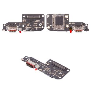 Шлейф для Xiaomi Poco F5, конектора зарядки, з мікрофоном, з компонентами, High Copy, плата зарядки