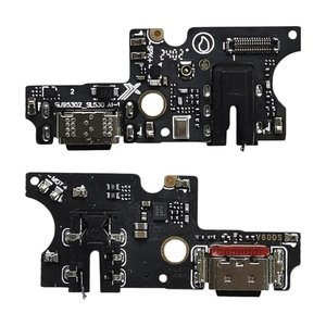 Шлейф для ZTE Blade V60, Blade V60 Design, Blade V60 Vita, конектора зарядки, з компонентами, High Copy, плата зарядки, black