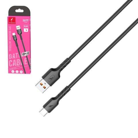 USB кабель SkyDolphin S07T TPE High Elastic Line, USB тип C, USB тип A, 100 см, 2,4 А, чорний