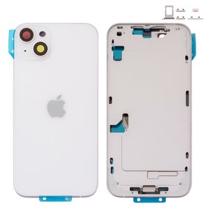 Корпус для iPhone 14 Plus, белый, с держателем SIM карты, с боковыми кнопками, Original PRC , EU Version, starlight