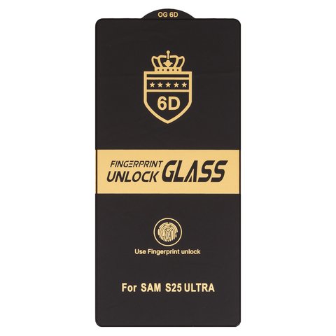Защитное стекло ESD 6D для Samsung S938 Galaxy S25 Ultra, совместимо с чехлом, Full Glue, Anti Static, без упаковки , черный