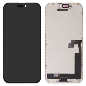 Дисплей для iPhone 16 Pro Max, чорний, з рамкою, High Copy, без помилки, OLED , ZY OLED OEM soft, 120Hz, diagnosable