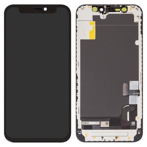 Дисплей для iPhone 12 mini, чорний, з рамкою, Copy, без опакування, TFT , ZY, LTPS HD+