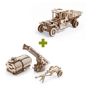 Rompecabezas mecánico 3D UGEARS juego 2 en 1: UGM-11 Camión + Juego de accesorios