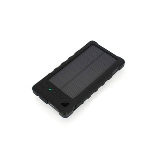 Cargador solar portátil con batería de 8000 mAh (2×USB, IP65, negro) Cargador solar portátil con batería de 8000 mAh (2×USB, IP65, negro)